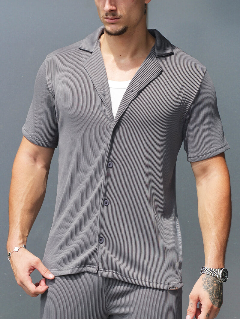 Bailey Ribbed Shirt - Grey