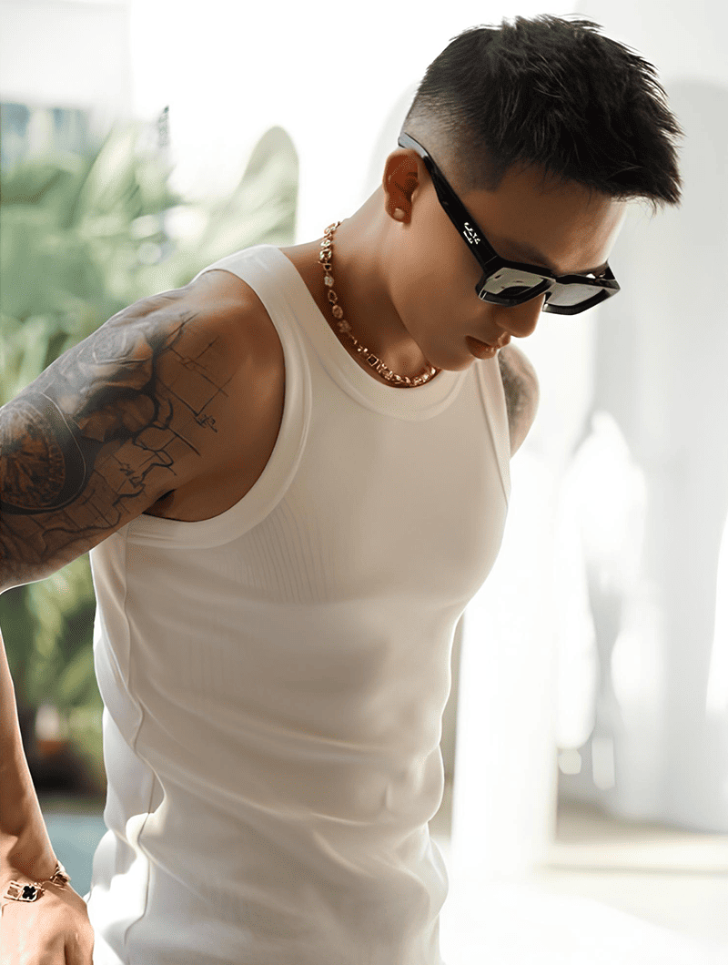 Kairo Stretch Tank Tops - White