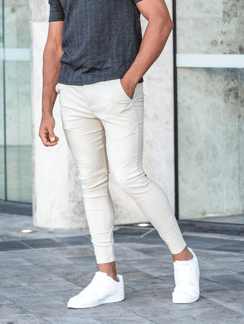 Noa Slim Fit Pants - White 