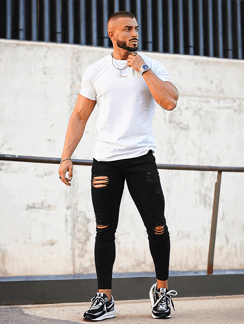 Paul Denim Jeans - Nero Strappato