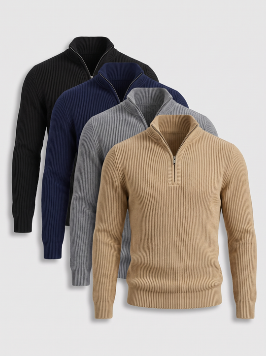 Zip Knit Sweater 4-Pack | Valerio