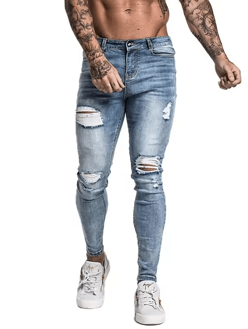 The Milano Pants - Ripped Light Blue