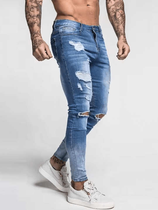 The Milano Pants - Ripped Dunkelblau