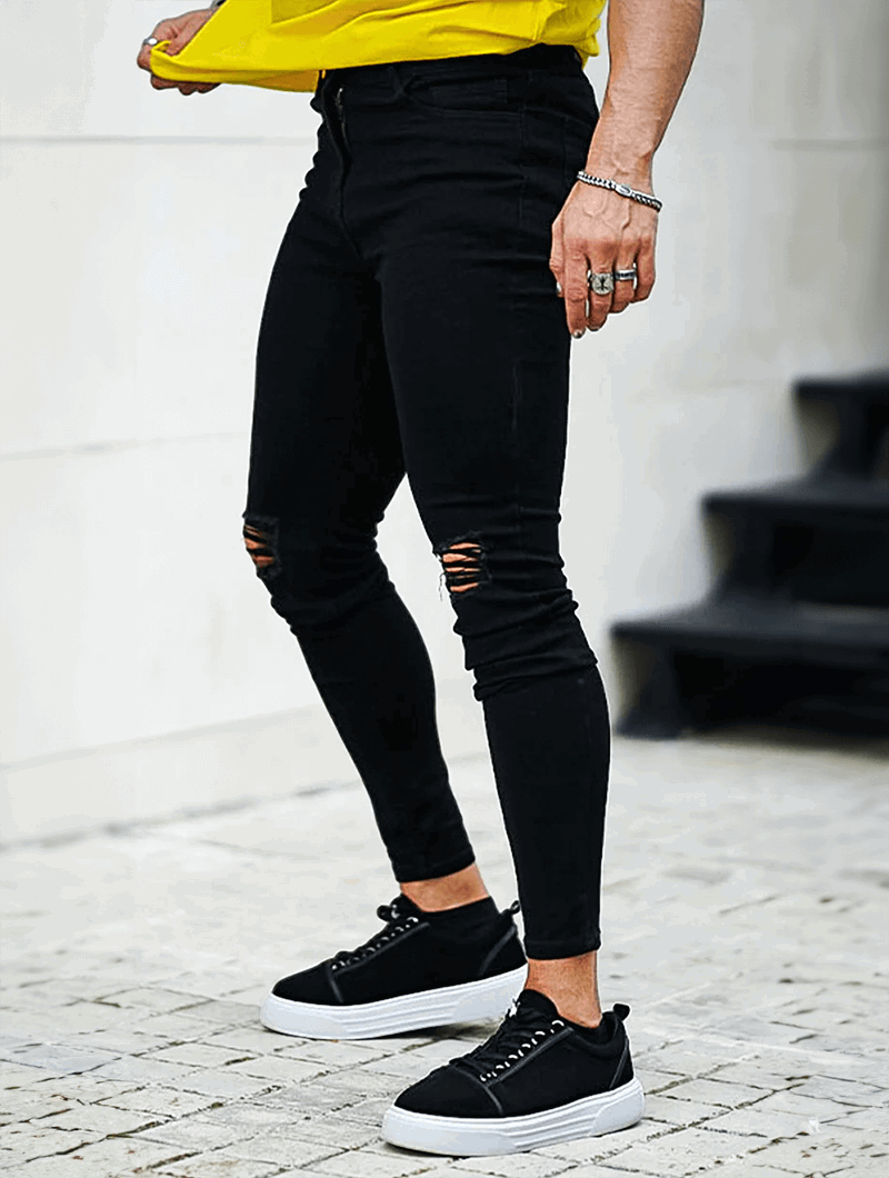 Paul Denim Jeans - Schwarz Ripped