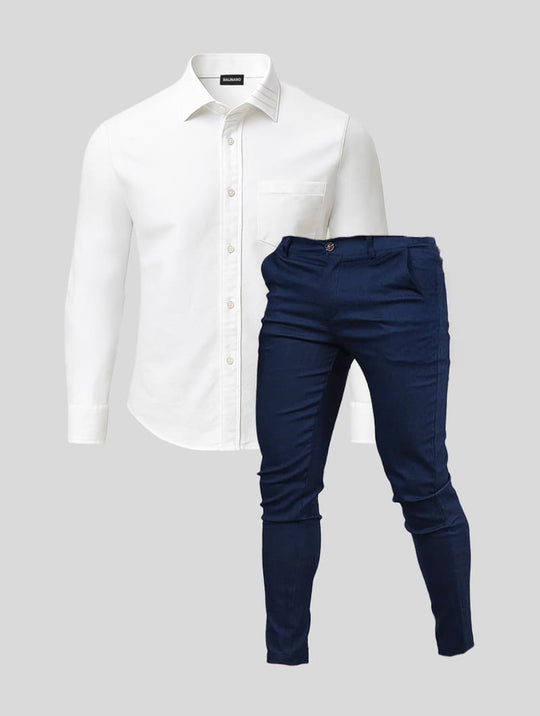 Casual Fit Set | Noa Pants Blue + Clifford Shirt