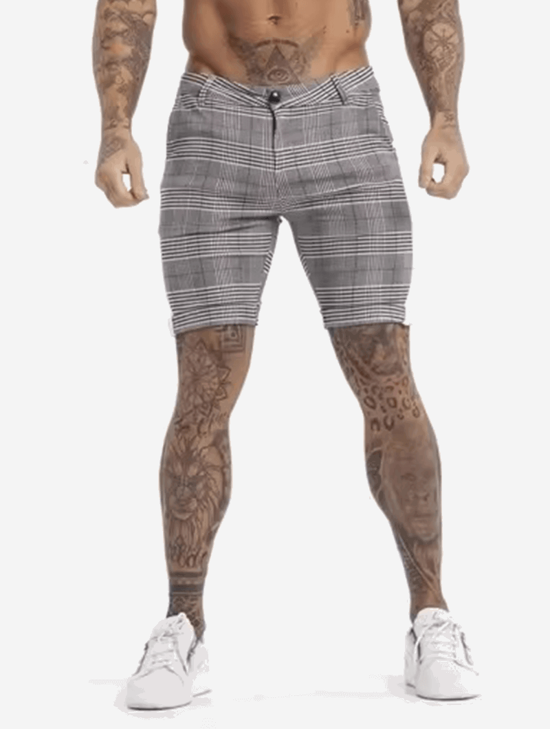 Downtown Casual Shorts -  Plaid Weiß