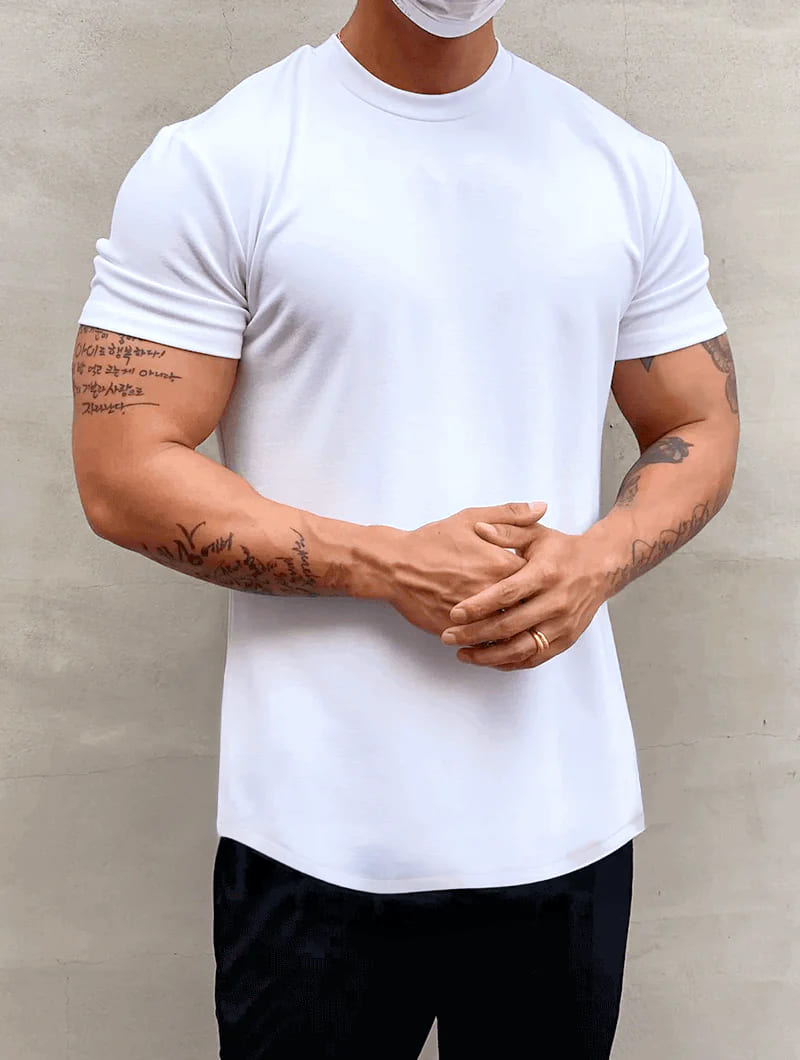 Smart Fit Set | Noa Pants Light Grey + Aleano White T-Shirt