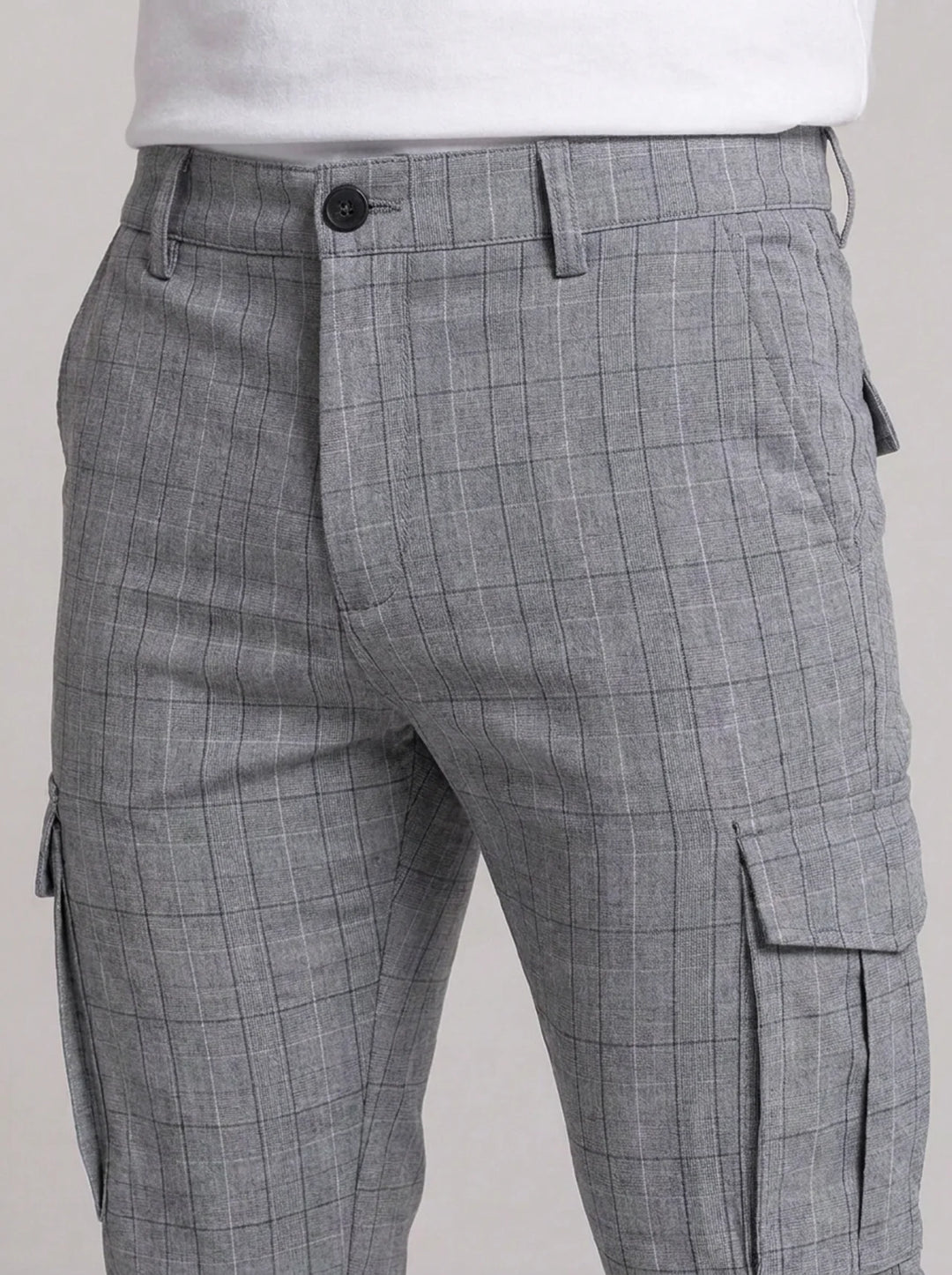 Alessio Check Trousers - Grey