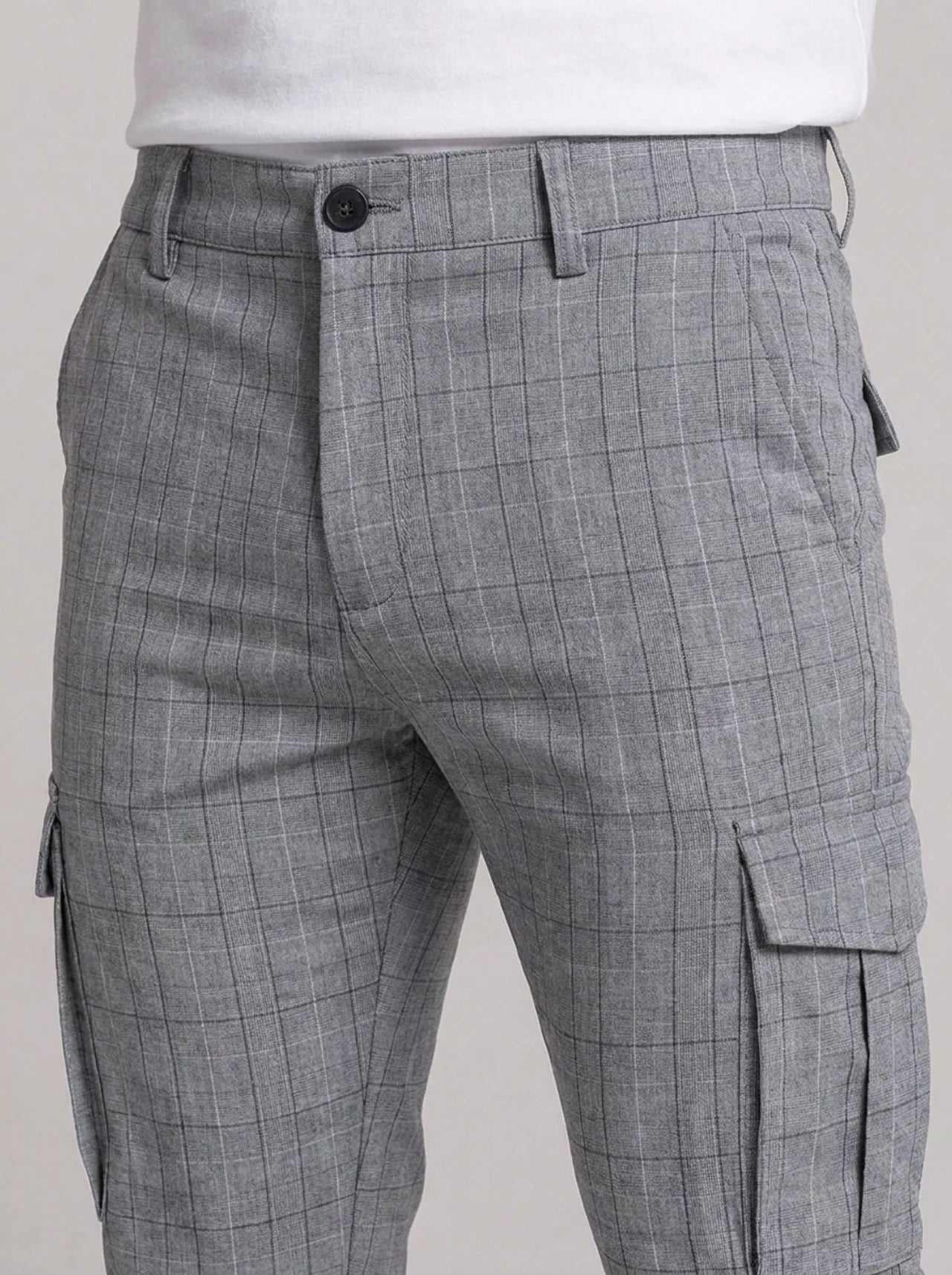 Alessio Check Trousers - Grey