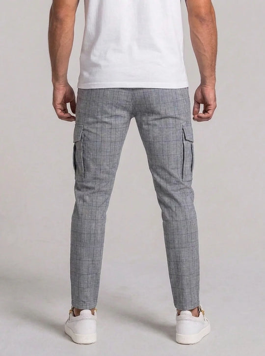 Alessio Check Trousers - Grey