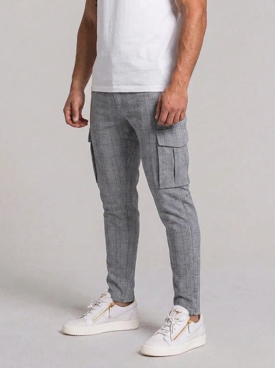 Alessio Check Trousers - Grey