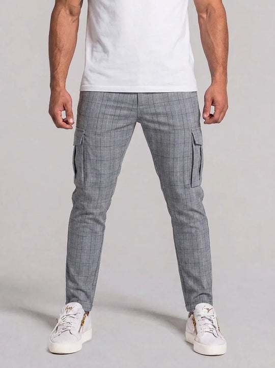 Alessio Check Trousers - Grey