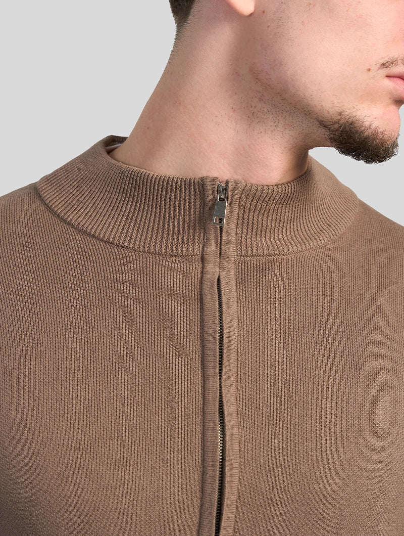 Apollo Zip Sweater - Marrone