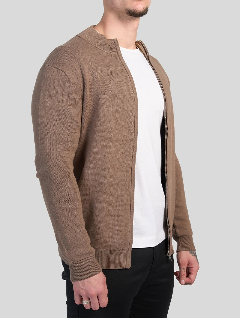 Apollo Zip Sweater - Brown