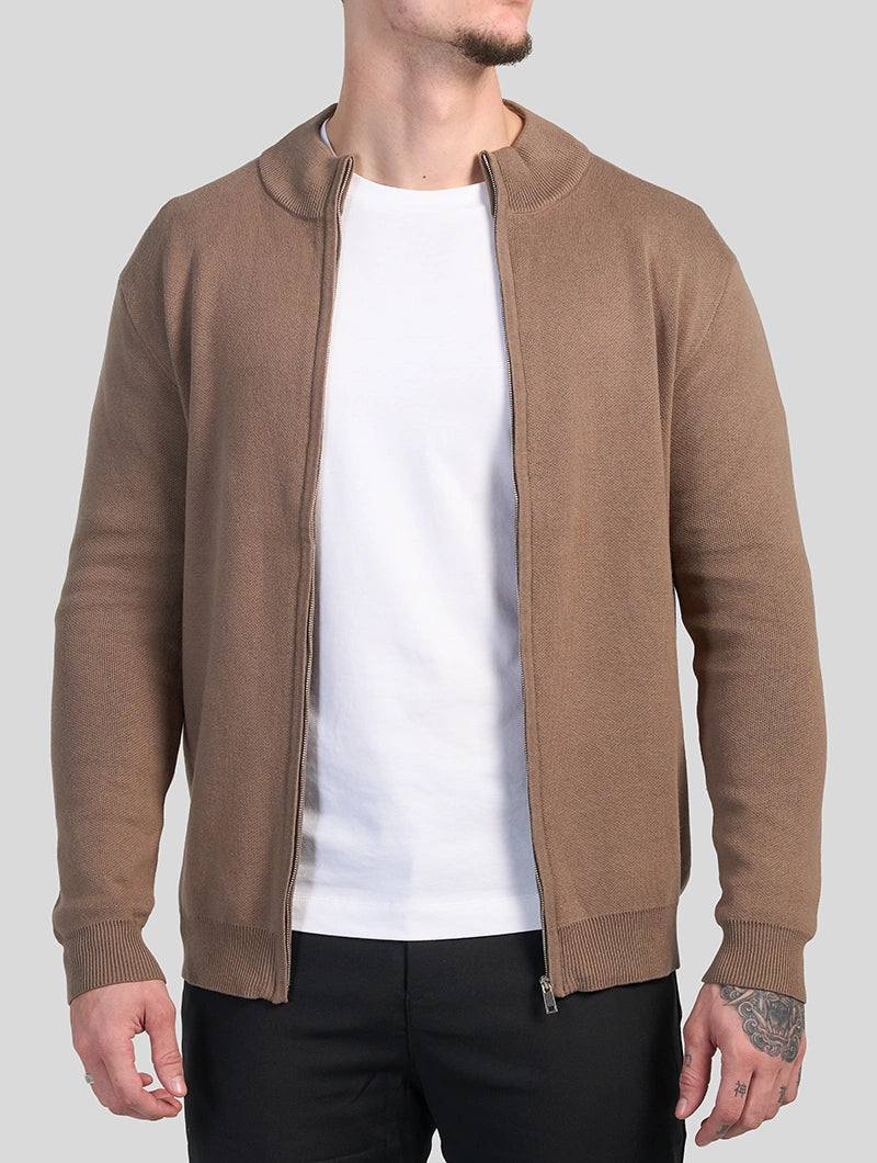 Apollo Zip Sweater - Marrone