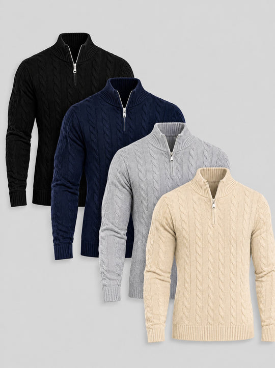 Sweater 4-Pack | Arturo - Black, Navy Blue, Light Grey, Beige