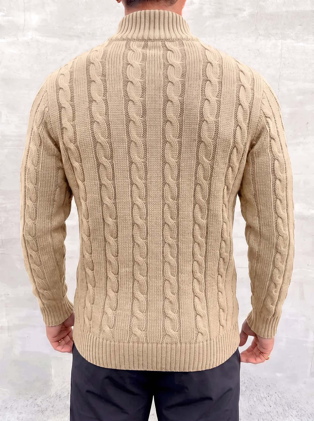 Arturo Cable-Knit Sweater - Beige - back view