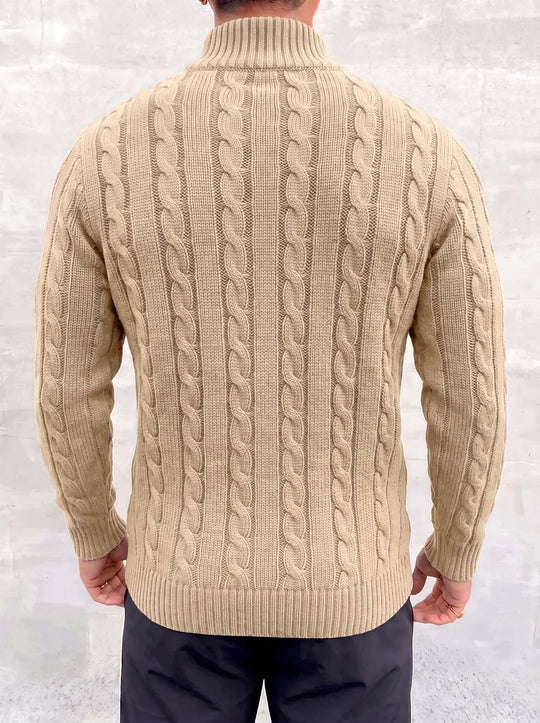 Arturo Cable-Knit Sweater - Beige - back view