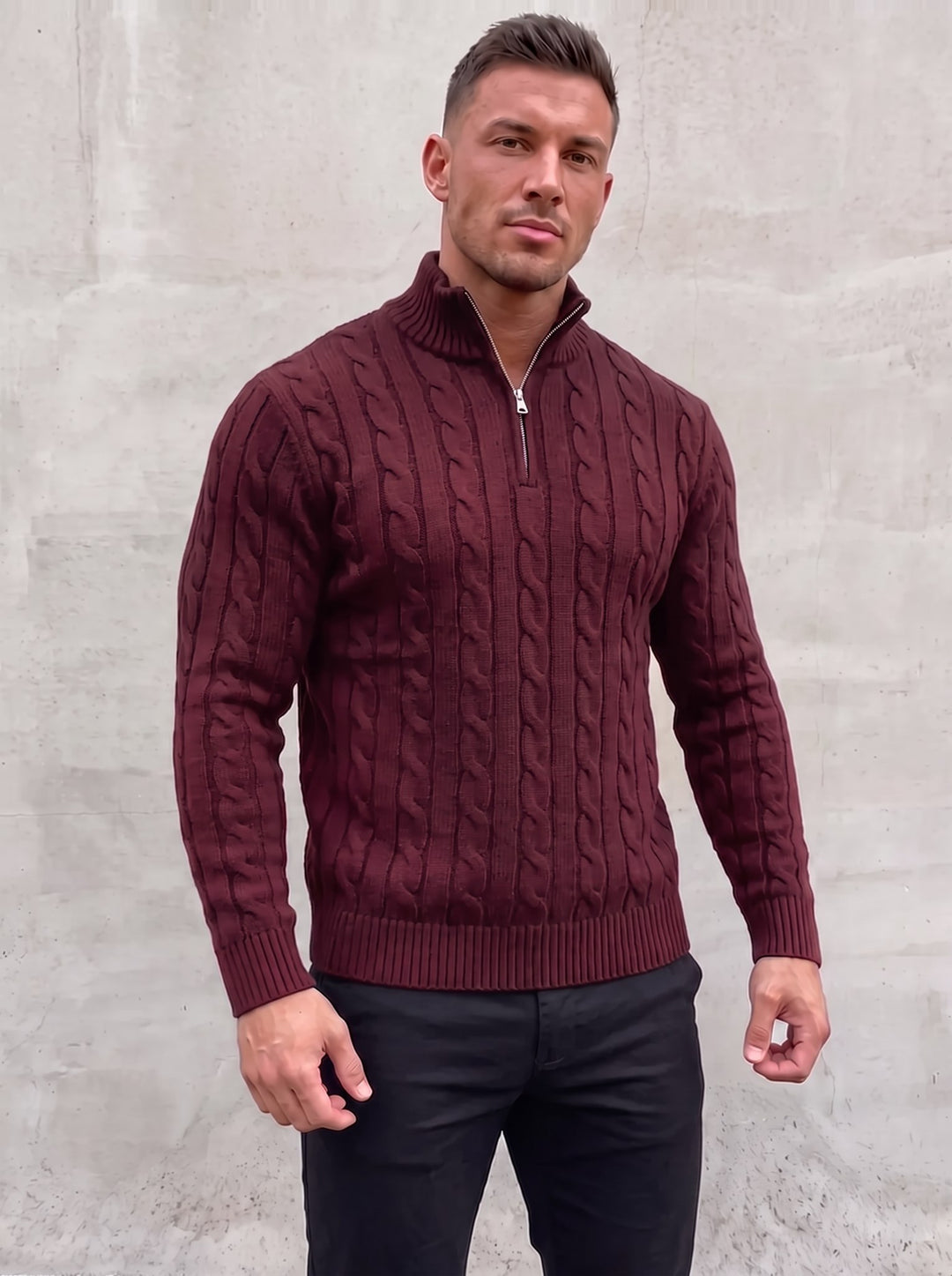 Arturo Cable-Knit Sweater - Red - front view