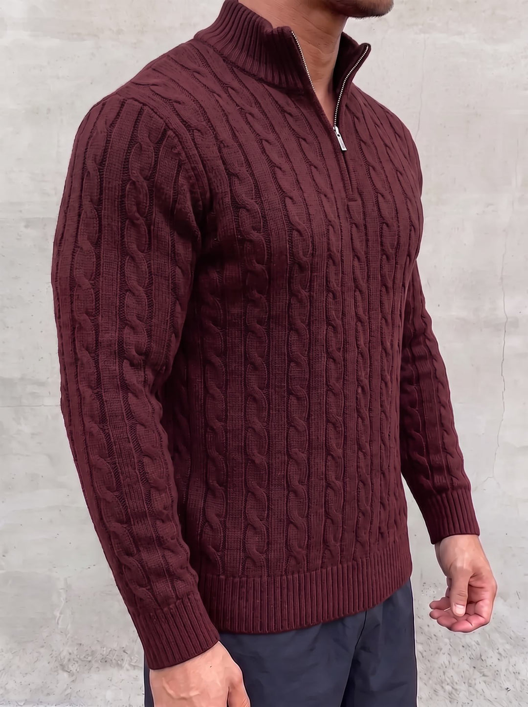 Arturo Cable-Knit Sweater - Red - side view