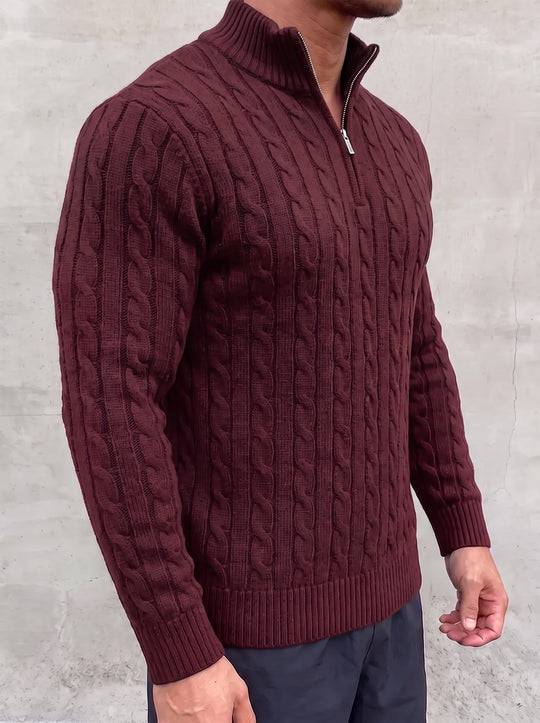 Arturo Cable-Knit Sweater - Red - side view