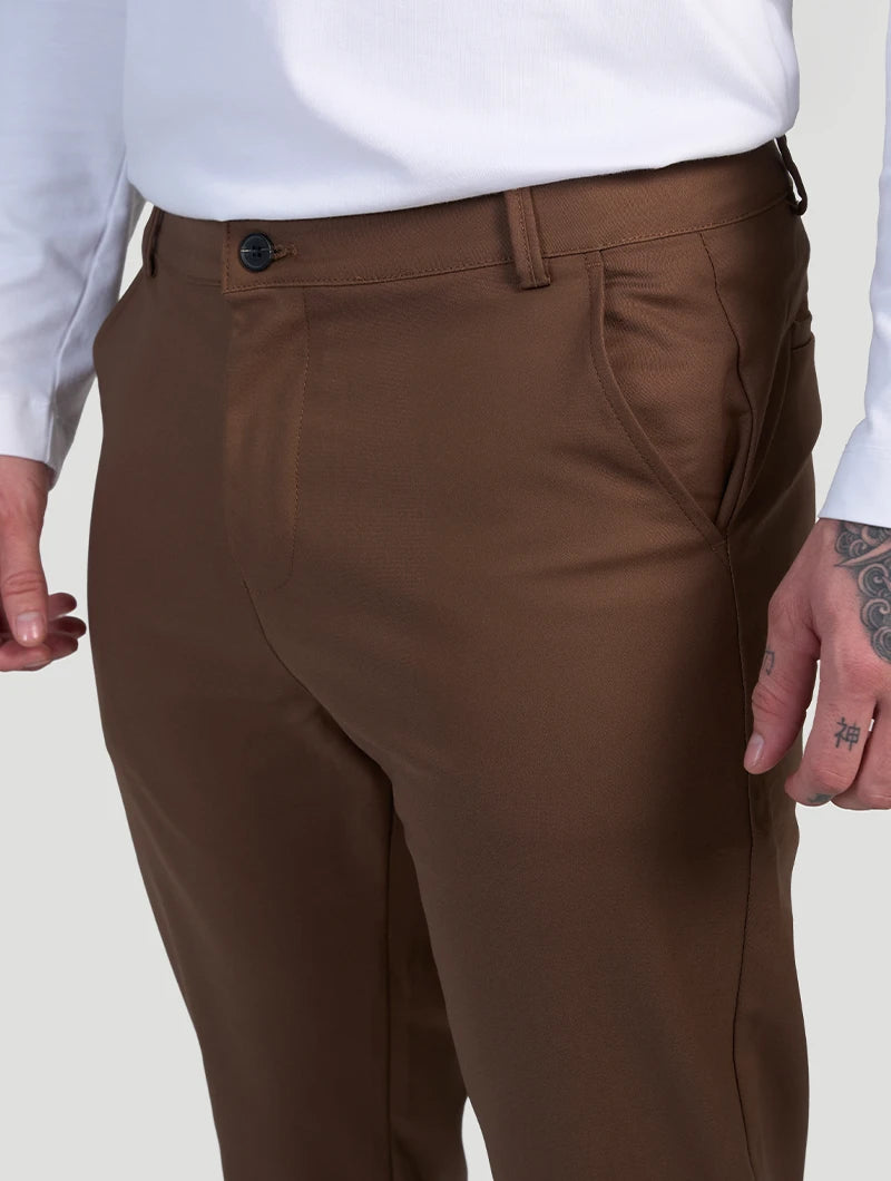 Pantaloni Stretch Astino - Marrone