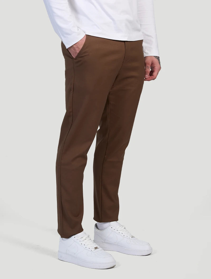 Pantaloni Stretch Astino - Marrone