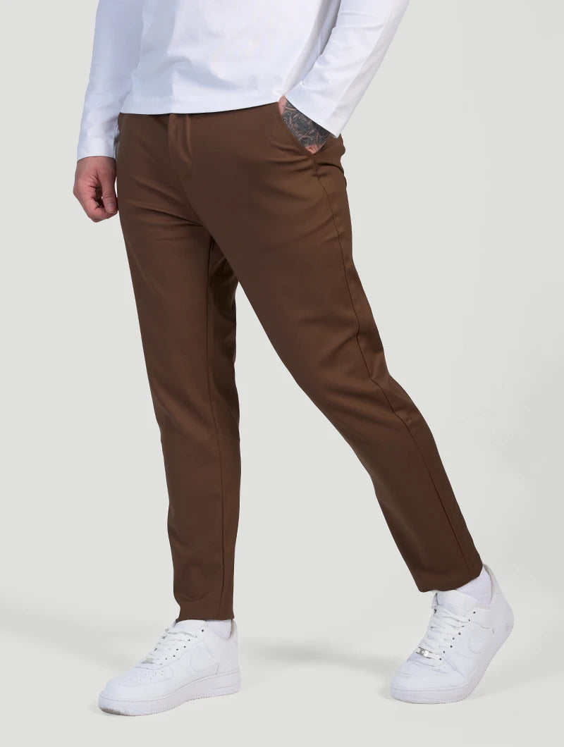 Pantaloni Stretch Astino - Marrone
