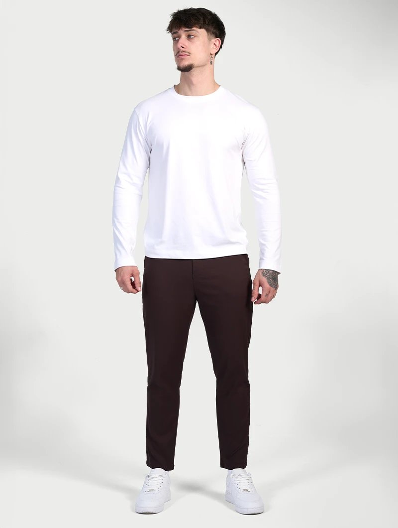 Pantaloni Stretch Astino - Marrone Scuro