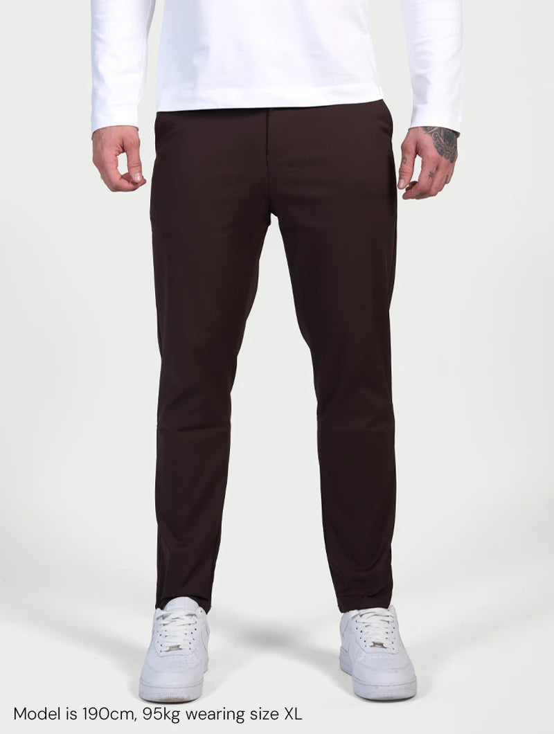 Pantaloni Stretch Astino - Marrone Scuro