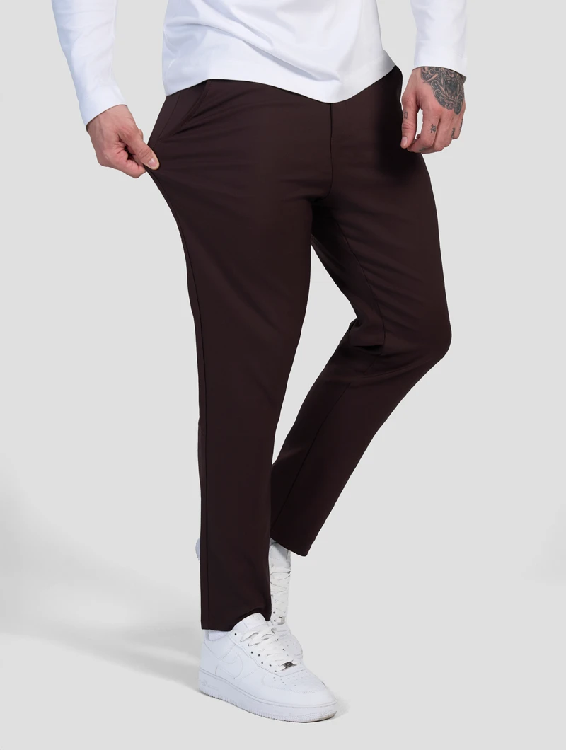 Pantaloni Stretch Astino - Marrone Scuro