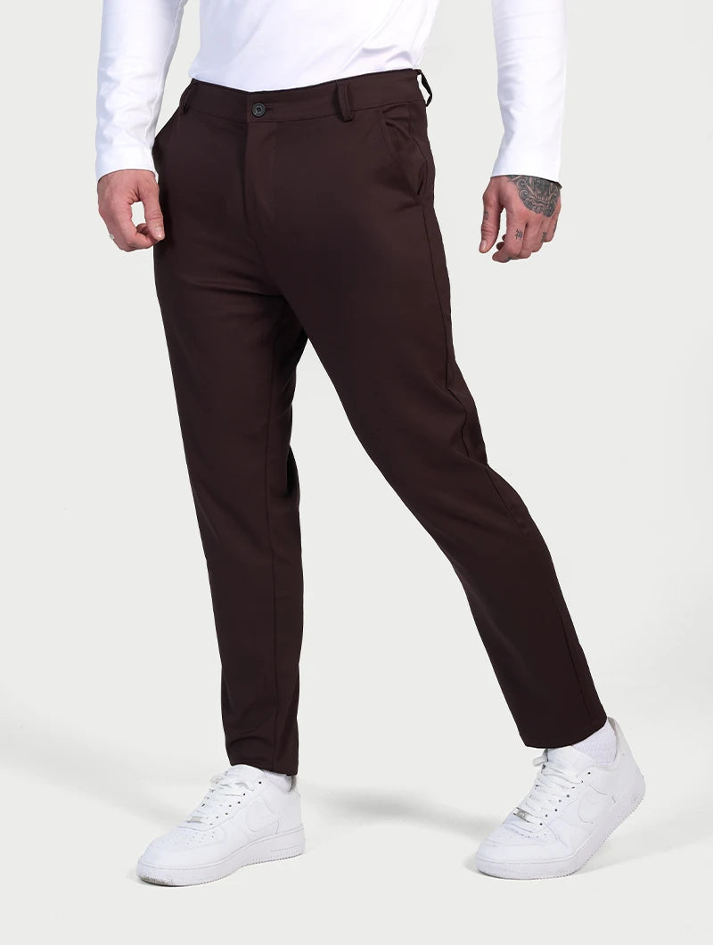 Pantaloni Stretch Astino - Marrone Scuro