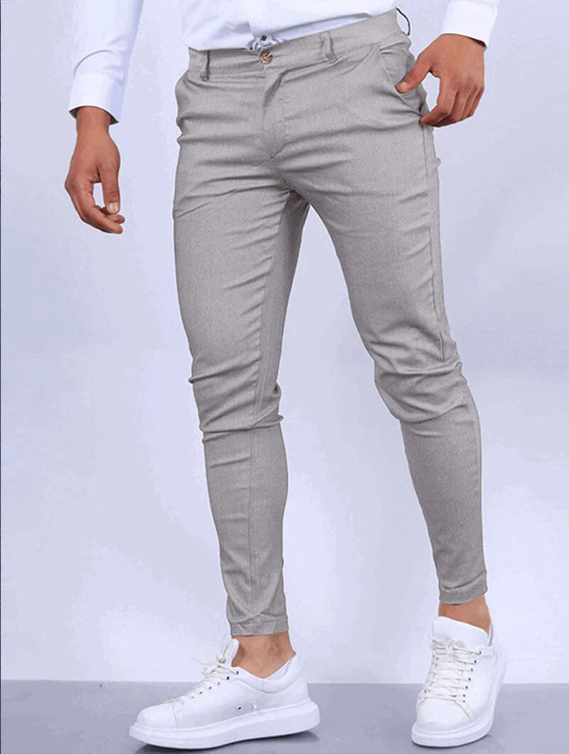 Smart Fit Set | Noa Pants Light Grey + Aleano White T-Shirt