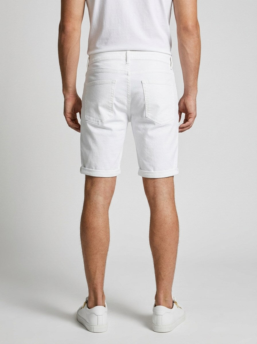 Cassio Denim Shorts - White