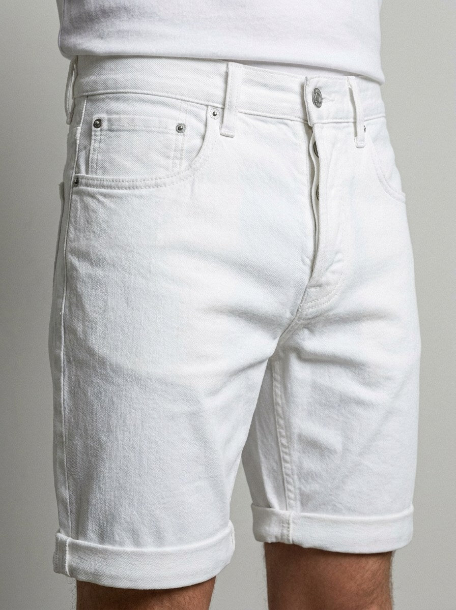 Cassio Denim Shorts - White