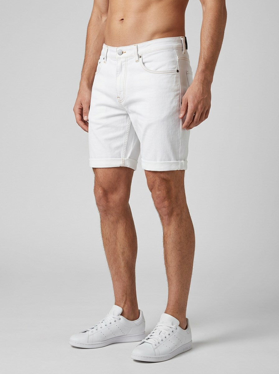 Cassio Denim Shorts - White