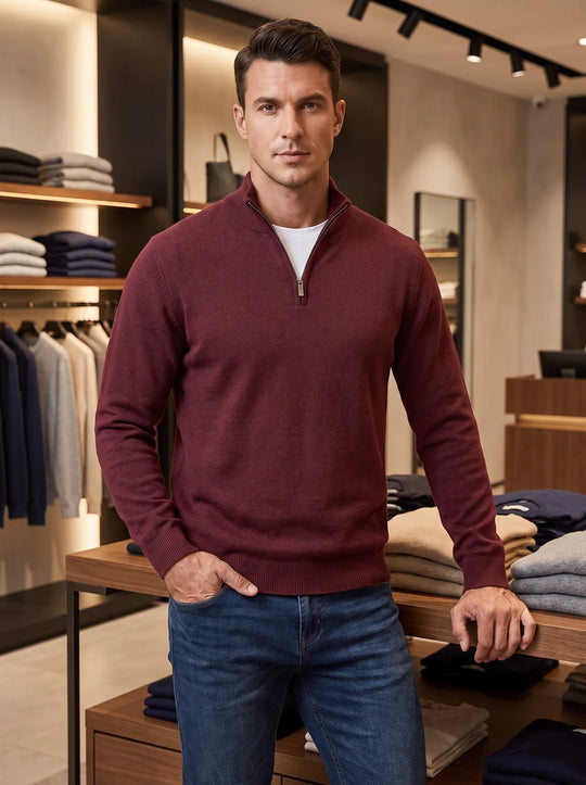 Cesare Knit Sweater - Burgundy