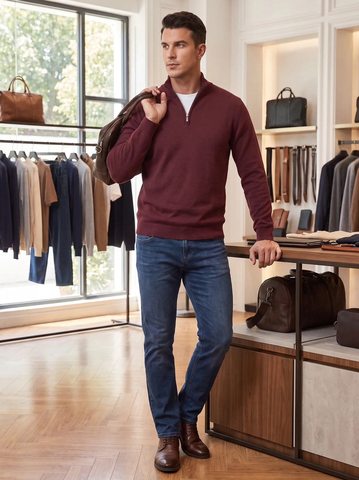 Cesare Knit Sweater - Burgundy