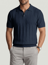 Dante Knit Polo Shirt - Navy Blue