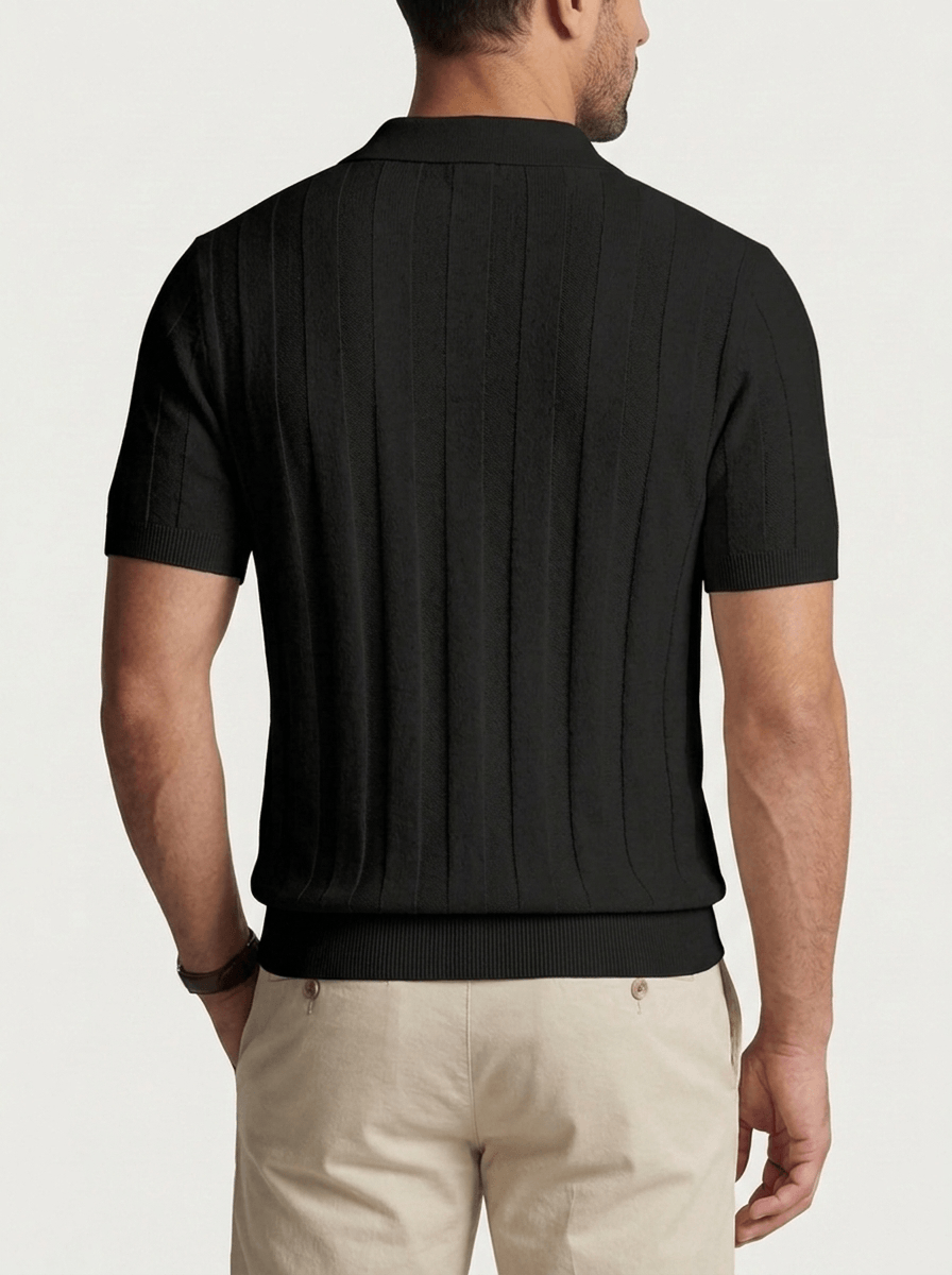 Dante Knit Polo Shirt - Black