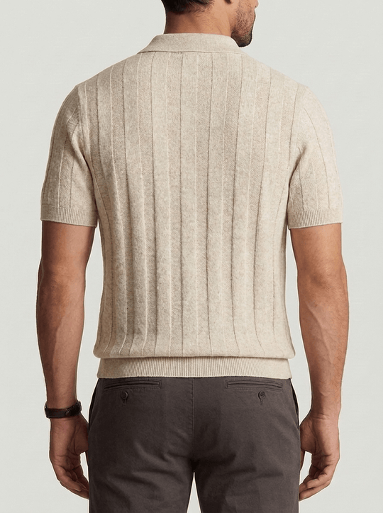 Dante Knit Polo Shirt - Beige