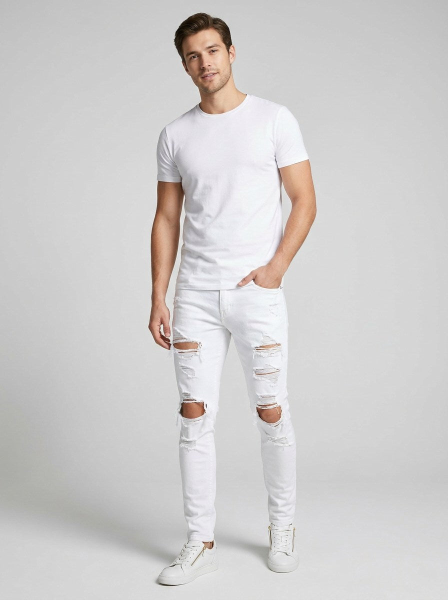 Enzo Stretch Pants - White