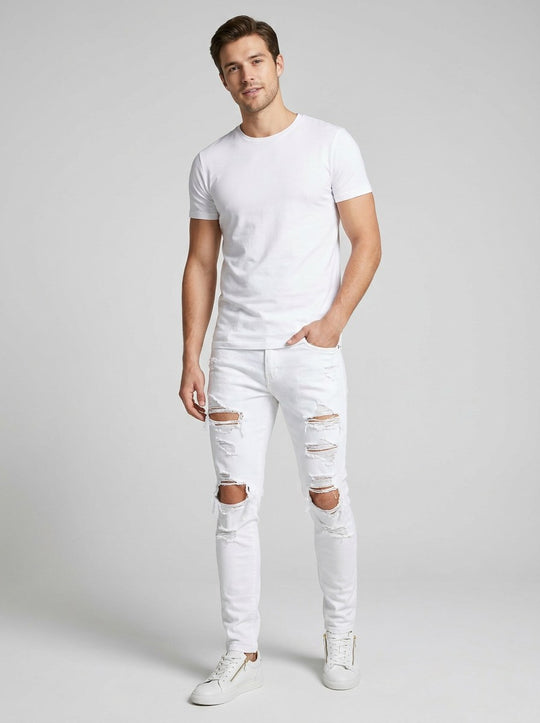 Enzo Stretch Pants - White