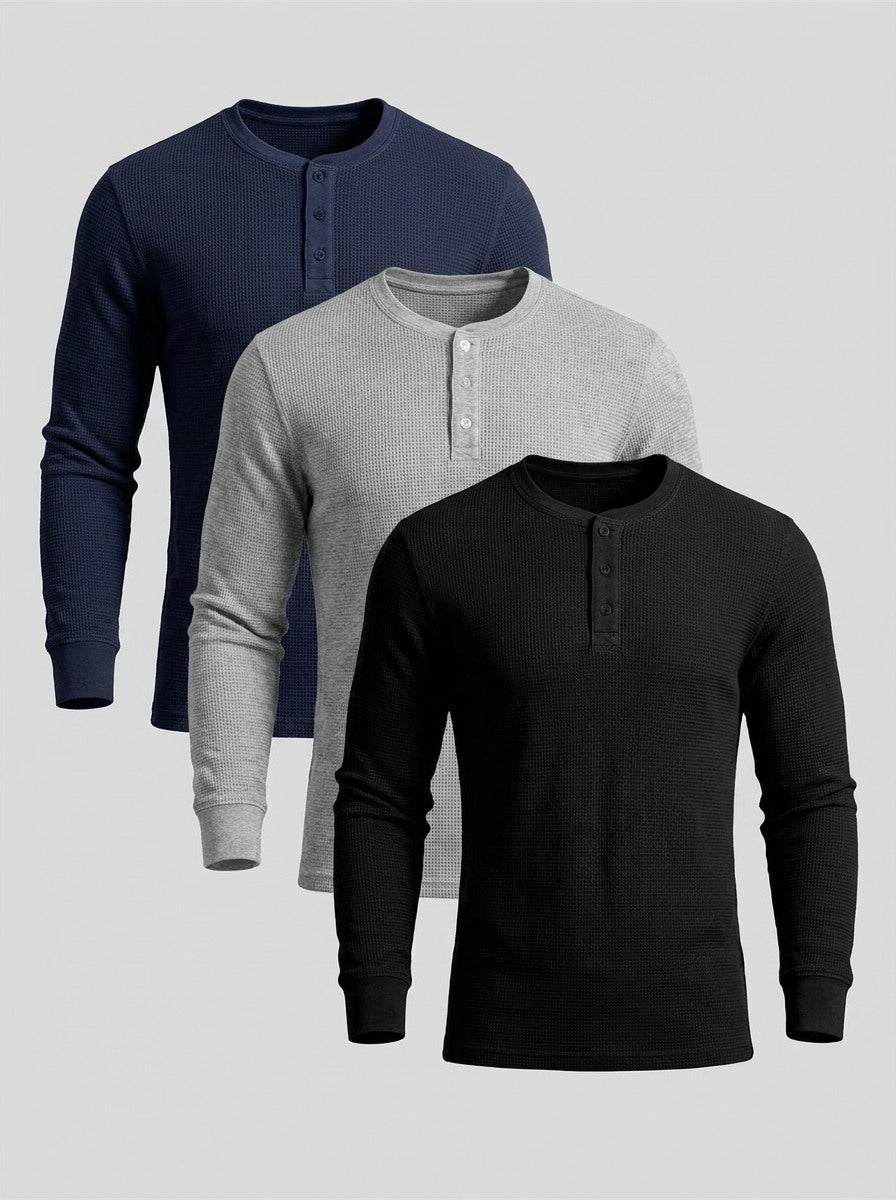Henley Sweater 3-Pack | Aviero