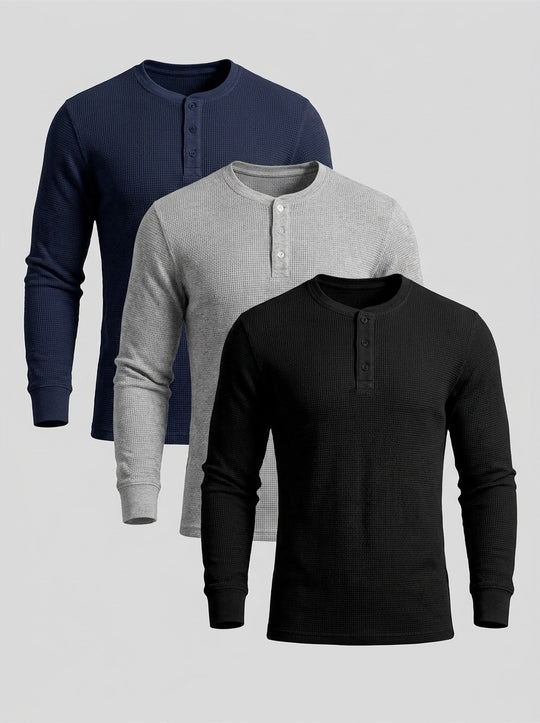 Henley Sweater 3-Pack | Aviero