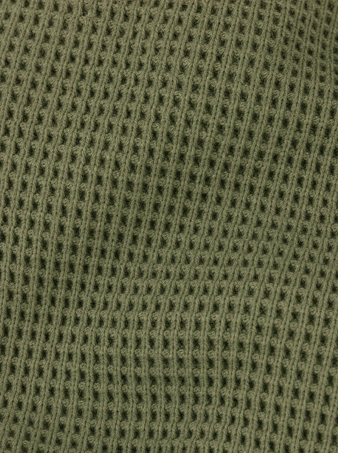 Henley Aviero Waffle Sweater - Army Green
