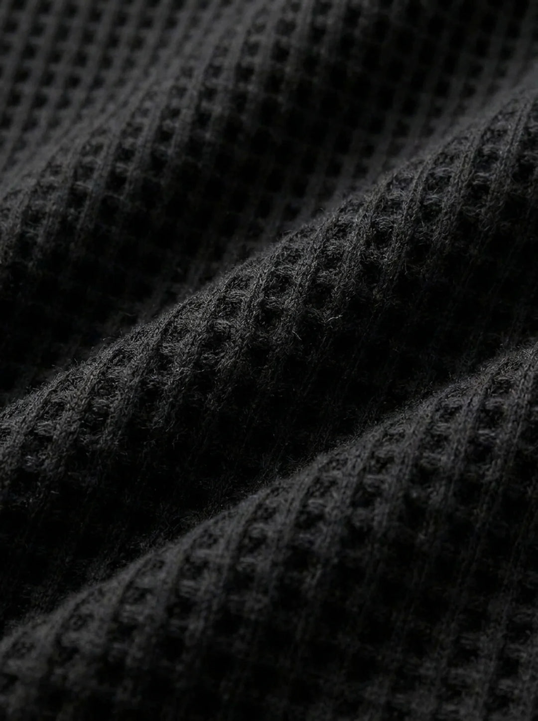 Henley Aviero Waffle Sweater - Black