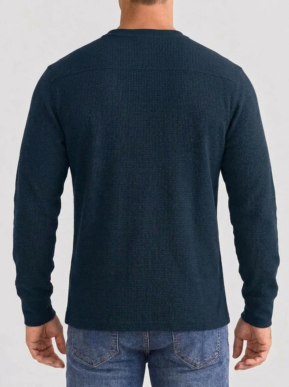 Henley Aviero Waffle Sweater - Dark Blue