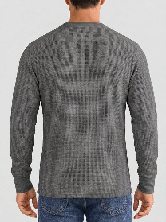 Henley Aviero Waffle Sweater - Dark Grey