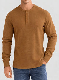 Henley Aviero Waffle Sweater - Gold